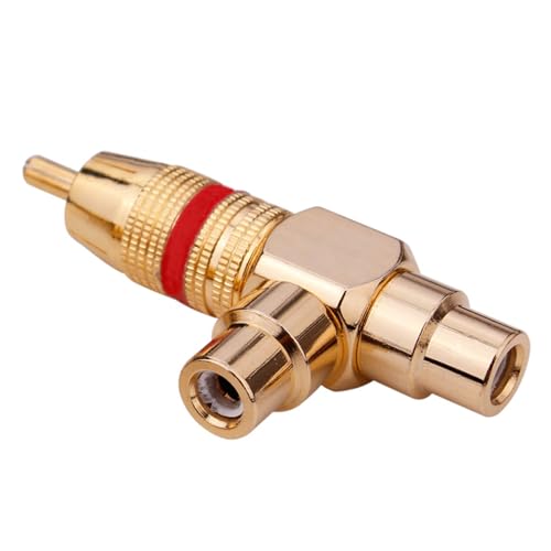 XAGMODSHN Rechtwinkliger 1 Männlicher Bis 2RCA Weiblicher Goldplattierter Stecker 90 Grad Adapter Kabelstecker Für Lautsprecher Gold Plated Splitter von XAGMODSHN