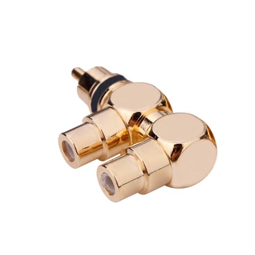 XAGMODSHN Rechtwinkliger 1 Männlicher Bis 2RCA Weiblicher Goldplattierter Stecker 90 Grad Adapter Kabelstecker Für Lautsprecher Gold Plated Splitter von XAGMODSHN