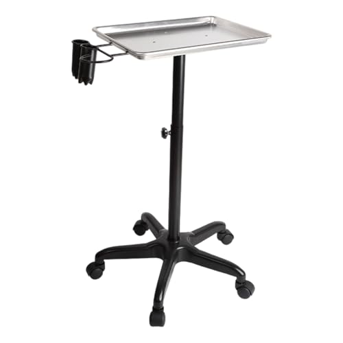 XAGMODSHN Verstellbarer Salon-Werkzeugwagen mit 5 drehbaren Rädern, stabiles Aluminium-Tablett für Schönheit, Friseurstudio, Klinik XAGMODSHN Verstellbarer Salon-Werkzeugwagen mit 5 drehbaren Rädern, stabiles Aluminium-Tablett für Schönheit, Friseurstudio, Klinik von XAGMODSHN