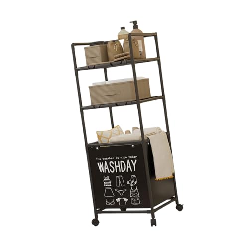 XAGMODSHN Wäschekorb mit Rädern und herausnehmbaren Regalen, faltbarer Metallrahmen, Aufbewahrungskorb für Badezimmer, Schlafzimmer, Organisation XAGMODSHN Wäschekorb mit Rädern und herausnehmbaren Regalen, faltbarer Metallrahmen, Aufbewahrungskorb für Badezimmer, Schlafzimmer, Organisation von XAGMODSHN