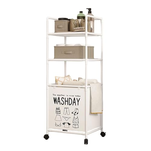 XAGMODSHN Wäschekorb mit Rädern und herausnehmbaren Regalen, faltbarer Metallrahmen, Aufbewahrungskorb für Badezimmer, Schlafzimmer, Organisation XAGMODSHN Wäschekorb mit Rädern und herausnehmbaren Regalen, faltbarer Metallrahmen, Aufbewahrungskorb für Badezimmer, Schlafzimmer, Organisation von XAGMODSHN