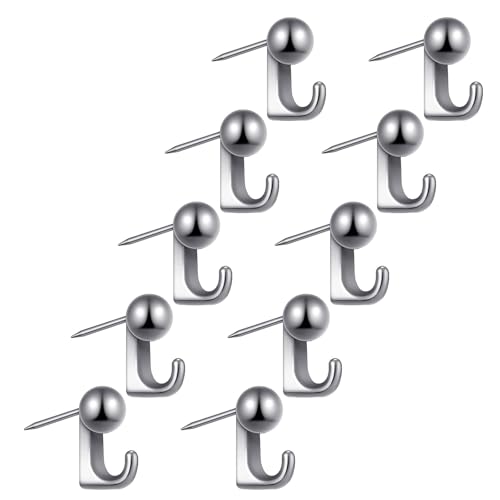 XAGMODSHN Zincs Wandhaken, Legierung, starke Tragfähigkeit, Pinnnadel-Stile, Montage für Holzplatten, Metallaufhänger, Wandhaken für Bilder, Dekorationen, 10 Stück von XAGMODSHN