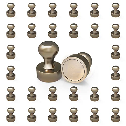 XANAD 30 Stück Magnete, Metall Magneten Magnete Stark Kegelmagnet für Küche, Bad, Garage, Büro, Kühlschrank (Bronze, 30) von XANAD