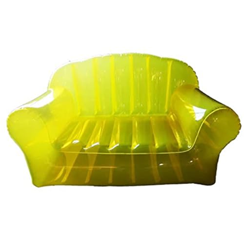 XANAYXWJ Aufblasbarer Stuhl Air Lazy Sofa Mehrfarbige transparente Couch für Indoor Outdoor Home Office Reisen Camping,Gelb,120 * 78 * 70cm von XANAYXWJ