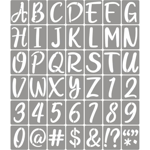 XANGEY Buchstabenschablonen zum Malen, 15,2 cm, 42 Stück, Alphabet-Buchstaben-Zahlen-Vorlagen mit Schildern, wiederverwendbare Kunststoff-Alphabet-Zahlenschablonen für Kreidetafel, Stoff, Stein, Holz XANGEY Buchstabenschablonen zum Malen, 15,2 cm, 42 Stück, Alphabet-Buchstaben-Zahlen-Vorlagen mit Schildern, wiederverwendbare Kunststoff-Alphabet-Zahlenschablonen für Kreidetafel, Stoff, Stein, Holz von XANGEY