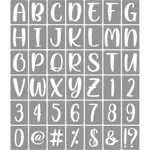 XANGEY Buchstabenschablonen zum Malen, 2,5 cm, 42 Stück, Alphabet-Schablonen mit Schildern, wiederverwendbare Kunststoff-Alphabet-Schablonen für Kreidetafel, Stoff, Stein, Holz, Handwerk, Malerei XANGEY Buchstabenschablonen zum Malen, 2,5 cm, 42 Stück, Alphabet-Schablonen mit Schildern, wiederverwendbare Kunststoff-Alphabet-Schablonen für Kreidetafel, Stoff, Stein, Holz, Handwerk, Malerei von XANGEY