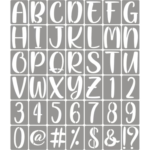 XANGEY Buchstabenschablonen zum Malen, 20,3 cm, 42 Stück, Alphabet-Schablonen mit Schildern, wiederverwendbare Kunststoff-Alphabet-Schablonen für Kreidetafel, Stoff, Stein, Holz, Handwerk, Malerei XANGEY Buchstabenschablonen zum Malen, 20,3 cm, 42 Stück, Alphabet-Schablonen mit Schildern, wiederverwendbare Kunststoff-Alphabet-Schablonen für Kreidetafel, Stoff, Stein, Holz, Handwerk, Malerei von XANGEY