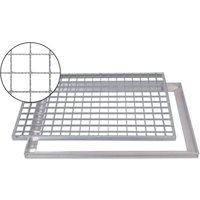 Gleitschutz Gitterrost 60x40cm Maschenrost 30/30 mit aco alu Einbaurahmen Zarge Schuhabstreifer von XANIE