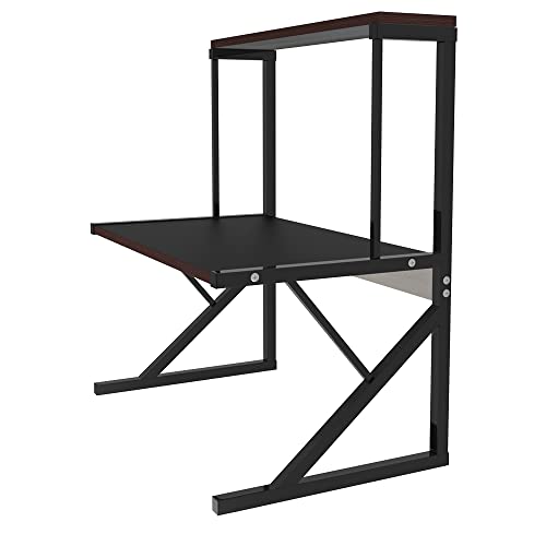 XANNI Aufbewahrungsregal mit 3 Ebenen, Halterung für Mikrowelle, Küchenaufbewahrung, dickes und robustes Stahlrohr, leicht zu reinigen, 65 x 54 x 30 cm (schwarz) von XANNI
