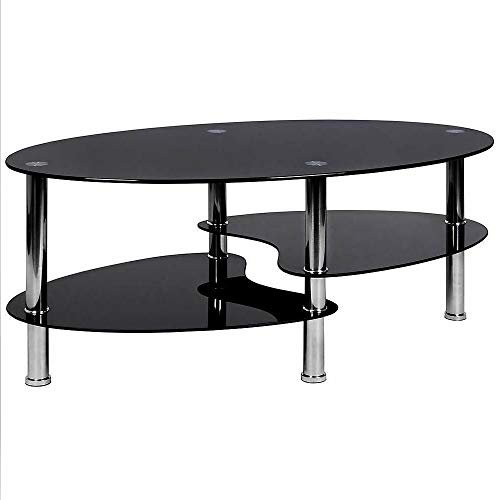 XANNI Couchtisch aus Hartglas, moderner Stil, Marmor-Optik, für Wohnzimmer, Schlafzimmer, Café, Büro von XANNI