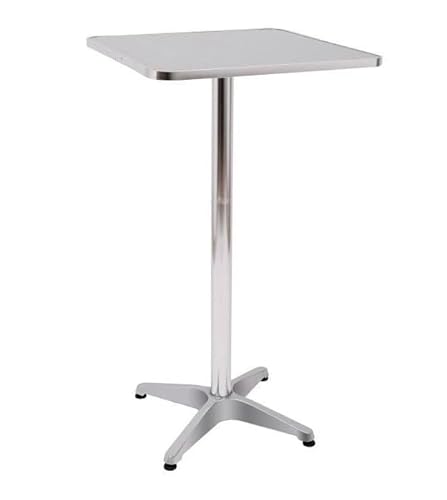 XANNI Faltbarer Esstisch aus Edelstahl, industrieller Esstisch, Retro, für 2-4 Personen, höhenverstellbar, für Esszimmer, Wohnzimmer, Balkon, 60 x 60 x 70 – 110 cm von XANNI