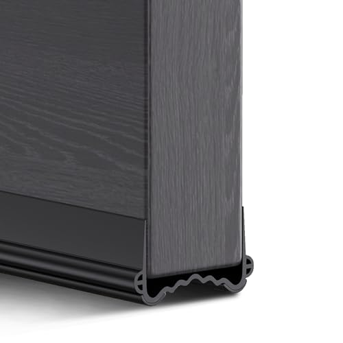 XAOCED Türdichtung Zugluftstopper für Türen 100cm, Schallschutz Türdichtung Unten Selbstklebend, Besser Geeignet für Türen Im Haus (Leicht zu installieren/Fällt Nicht Ab/Wiederverwendbar) (1, Schwarz) von XAOCED
