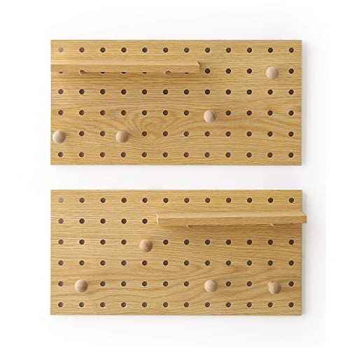 XAOMLP Stecktafel aus Holz, modulare Präsentation, Aufbewahrung, Wandhaken, Regal (Farbe: Eiche) von XAOMLP