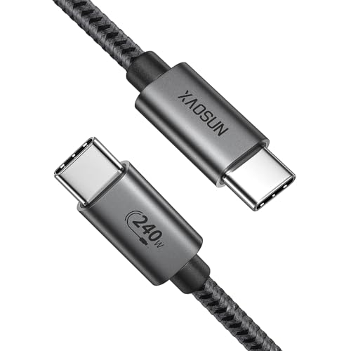 XAOSUN USB C auf USB C Kabel 2M, 240W PD 3.1 USB C Ladekabel Schnelllade,48V/5A USB 2.0 Kabel für 140W/100W/60W Kompatibel mit iPhone 16/15 Pro/Max, Macbook Pro/Air, iPad Pro/Air von XAOSUN