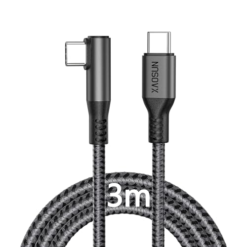 XAOSUN 240W USB C auf USB C Kabel 3M, 240W Schnell USB C ladekabel 90 Grad,PD 3.1 Nylon Geflochten Kompatibel mit iPhone 15, Macbook Pro/Air,iPad Pro/Air, Galaxy,Switch XAOSUN 240W USB C auf USB C Kabel 3M, 240W Schnell USB C ladekabel 90 Grad,PD 3.1 Nylon Geflochten Kompatibel mit iPhone 15, Macbook Pro/Air,iPad Pro/Air, Galaxy,Switch von XAOSUN