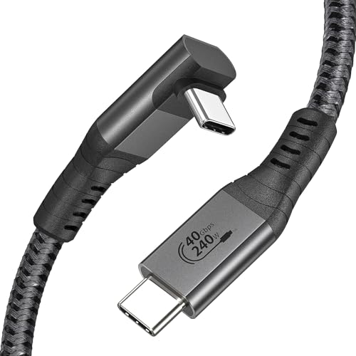 XAOSUN USB4 mit Thunderbolt 4 Kabel 240W, Zertifiziert 40Gbps PD3.1 8K/4K 90 Grad Datenkabel, USB C Videokabel für SteamDeck, iphone15 pro max, Switch, eGPU, Mac, iPad (1m) von XAOSUN