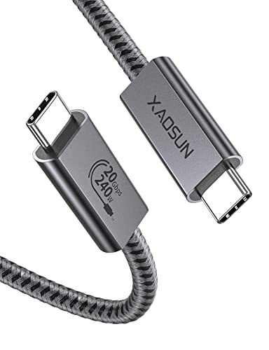 XAOSUN 240W USB C auf USB C Kabel 1M, USB 3.2 Gen2×2 Typ C Ladekabel, 20 Gbps Datenübertragung, PD3.1 48V/5A Schnellladekabel, 4K@60Hz Videoübertragung für Laptop, Mobiltelefon USB-C-Geräte… von XAOSUN