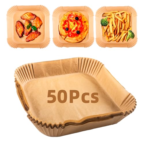 100 x Backpapier für Heißluftfritteuse Backpapier Airfryer Backpapier für Heißluftfritteuse Papierschalen, Air Fryer Backpapier, Air Fryer Baking Paper Pergamentpapier Liner für Bratpfanne (100) von XAQAMY