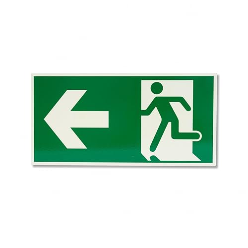 Schild Notausgangsschild Nachleuchtend, Fluchtwegschilder Nachleuchtend, Pfeil Unten Langnachleuchtend, Aluminium Selbstklebend Rettungsweg Rettungsschild, 300x150mm (right) von XAQAMY