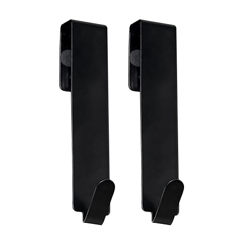 XAQAMY 2 Stk Handtuchhaken Schwarz, Haken zum Einhängen, Edelstahl Haken für Duschwand ohne Bohren, Duschhaken für Handtücher Handtuchhalter Duschwand Dusche Glaswand Glasstärken 0,6-1,7 cm von XAQAMY