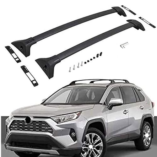 XATHKJOE 2 Stück Auto Dachträger Dachreling für Toyota RAV4 2019-2021 2022 2023 Dachgepäckträger-Alu Relingträger Fahrradträger, Dachboxen oder als Skiträger von XATHKJOE