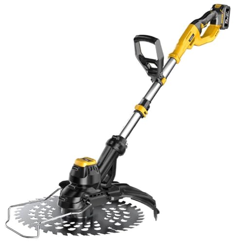 21 V Akku-Unkrautfresser Elektrischer Rasenmäher Akku-Bush-Trimmer Hand-Heckenschere Grasstrauchschneider (9 Zoll) von XAUCY