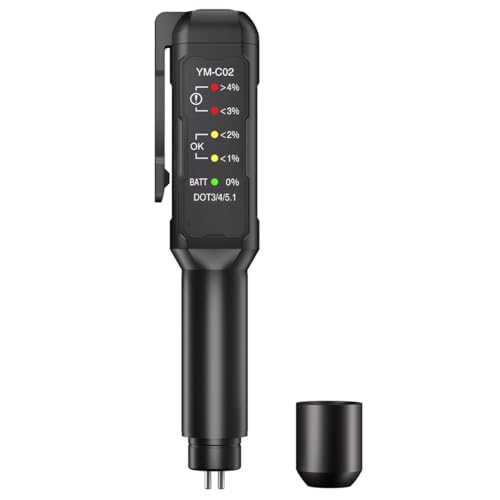 Auto-Bremsflüssigkeitstester, Bremsflüssigkeitsteststift mit 5 LED-Anzeigen, Automobil-Bremsflüssigkeits-Diagnosewerkzeuge für DOT3.0/4.0/5.1 von XAUCY