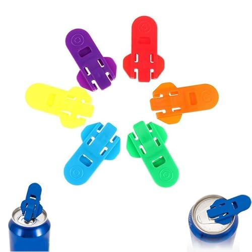 Easy Tab Opener & Drink Protector, Getränkedosenöffner, Dosenverschluss Getränkedosen, Einfacher Manueller Dosenöffner Dosen Verschluss für Cola Bier Soda Getränke für Kinder ältere Menschen-6 Stück Easy Tab Opener & Drink Protector, Getränkedosenöffner, Dosenverschluss Getränkedosen, Einfacher Manueller Dosenöffner Dosen Verschluss für Cola Bier Soda Getränke für Kinder ältere Menschen-6 Stück von XAUXKERE