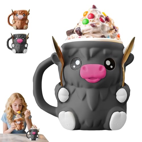 Highland Cow Ice Cream Holderhighland Cow Eiscreme-Pint-Halter,3d Printing Ice Cream Pint Holder Containers With Antifreeze Handle And Spoon,Leak Proof Beer Can Cup Home Decor For Freezer Soda-Schwarz Highland Cow Ice Cream Holderhighland Cow Eiscreme-Pint-Halter,3d Printing Ice Cream Pint Holder Containers With Antifreeze Handle And Spoon,Leak Proof Beer Can Cup Home Decor For Freezer Soda-Schwarz von XAUXKERE
