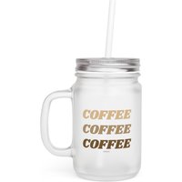Glas Mit Strohhalm Xavilio By Akkisa - Coffee Lover's Drinkware, Clear Glass Mug, Cup von XAVILIO