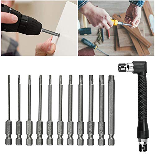 XAVSWRDE 12 Stück Torx Bits Schraubendreher Set 7.5 T6-T40 Extra lang Schraubendreher Kit Iegierter Stahl 1/4 Zoll Sechskant Schaft für Elektrische Schraubendreher Werkzeug Reparatur set von XAVSWRDE