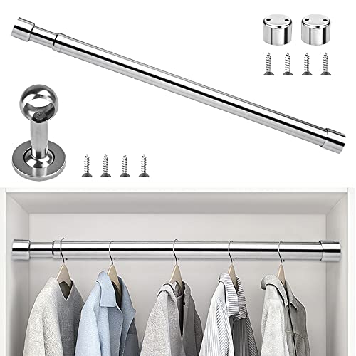 XAVSWRDE Kleiderstange Schrank 82-152cm Teleskopstange Klemmstange Kleiderschrank Runde Metallstange Kleiderbügelstange Ausziehbare Garderobenstange Spannstange Edelstahl Nischenstange für Garderobe von XAVSWRDE