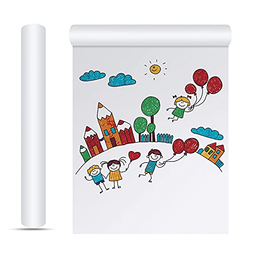 XAVSWRDE Zeichenpapierrolle Weiße Papierrolle Kinder Zeichenpapier Handwerkspapierrolle 10m Lang Zeichenpapier Geschenkpapier Architektenpapier für Staffeleipapier, Bulletin Board-Papier, Wandkunst von XAVSWRDE