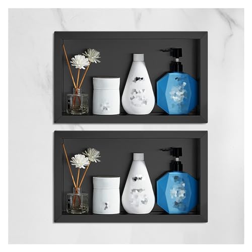 Badezimmer Dusche Nische Organizer Edelstahl Wasserdichte Regale Eingebettete Alkov-Lagerung Für Shampoo Toilettenartikel Ideal Für Zuhause Schlafzimmer Wohnzimmer,Black-2 Pcs-23.5x35x8CM Badezimmer Dusche Nische Organizer Edelstahl Wasserdichte Regale Eingebettete Alkov-Lagerung Für Shampoo Toilettenartikel Ideal Für Zuhause Schlafzimmer Wohnzimmer,Black-2 Pcs-23.5x35x8CM von XAoSCd