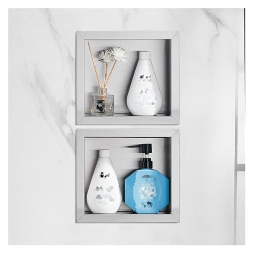 Badezimmer Dusche Nische Organizer Edelstahl Wasserdichte Regale Eingebettete Alkov-Lagerung Für Shampoo Toilettenartikel Ideal Für Zuhause Schlafzimmer Wohnzimmer,Silber-2 Pcs-21.6x23.5x8CM Badezimmer Dusche Nische Organizer Edelstahl Wasserdichte Regale Eingebettete Alkov-Lagerung Für Shampoo Toilettenartikel Ideal Für Zuhause Schlafzimmer Wohnzimmer,Silber-2 Pcs-21.6x23.5x8CM von XAoSCd