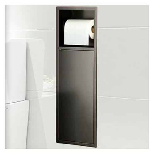Badezimmer Nische aus Edelstahl, Wassersicher Versteckte WC-Bürstenschrank, Wandmontiert Einbauspart Toilettenpapieraufbewahrung Alkoven Für Wohnzimmer Im Schlafzimmer,Black-16.5x60x12.5cm Badezimmer Nische aus Edelstahl, Wassersicher Versteckte WC-Bürstenschrank, Wandmontiert Einbauspart Toilettenpapieraufbewahrung Alkoven Für Wohnzimmer Im Schlafzimmer,Black-16.5x60x12.5cm von XAoSCd