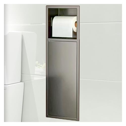 Badezimmer Nische aus Edelstahl, Wassersicher Versteckte WC-Bürstenschrank, Wandmontiert Einbauspart Toilettenpapieraufbewahrung Alkoven Für Wohnzimmer Im Schlafzimmer,Grau-16.5x60x12.5cm Badezimmer Nische aus Edelstahl, Wassersicher Versteckte WC-Bürstenschrank, Wandmontiert Einbauspart Toilettenpapieraufbewahrung Alkoven Für Wohnzimmer Im Schlafzimmer,Grau-16.5x60x12.5cm von XAoSCd