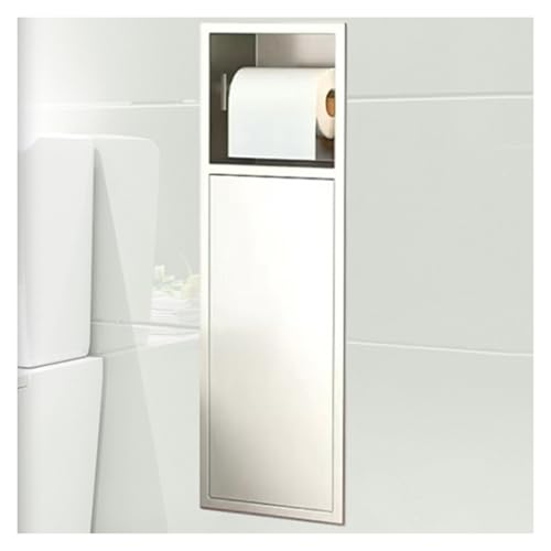 Badezimmermarke Aus Edelstahl, Wasserdichter Versteckter Toilettenbürstenschrank, Wandmontierte Einbautoilettenpapieraufbewahrung Für Wohnzimmer/Schlafzimmer,Weiß-16.5x60x12.5cm/6.49x23.62x4.92in Badezimmermarke Aus Edelstahl, Wasserdichter Versteckter Toilettenbürstenschrank, Wandmontierte Einbautoilettenpapieraufbewahrung Für Wohnzimmer/Schlafzimmer,Weiß-16.5x60x12.5cm/6.49x23.62x4.92in von XAoSCd