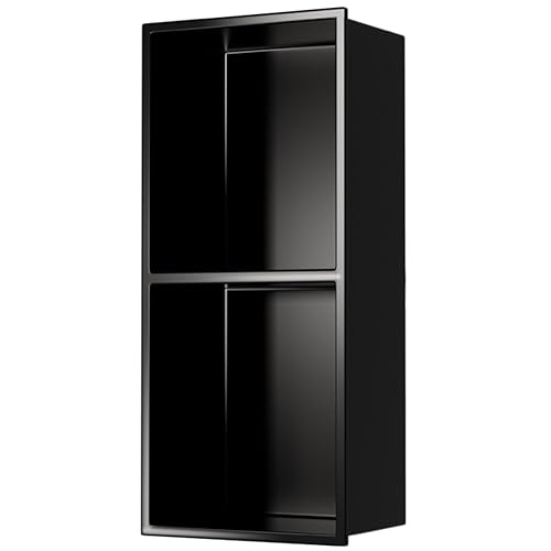 Duschnich in Edelstahl, Einbau-Metall Wasserdicht Organisationsregal für Badezimmer Lagerung/Shampoo/Toilettenartikel, Einfache Installation Wandverkleidung Nische,Black-70x28x12.5cm/2.29x0.91x0.41ft Duschnich in Edelstahl, Einbau-Metall Wasserdicht Organisationsregal für Badezimmer Lagerung/Shampoo/Toilettenartikel, Einfache Installation Wandverkleidung Nische,Black-70x28x12.5cm/2.29x0.91x0.41ft von XAoSCd