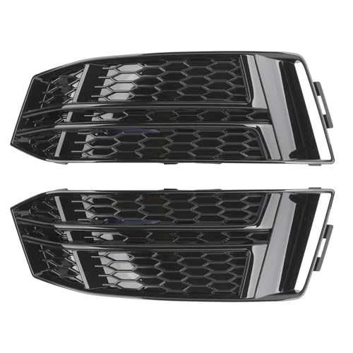XBBLB Auto Nebelscheinwerfergitter Für Audi A4 B9 2016 2017 2018 8W0807681F 8W0807682F Frontstoßstange Nebelscheinwerfer Lampe Kühlergrill Ersatz Auto Styling,Black von XBBLB