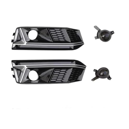 XBBLB Auto Nebelscheinwerfergitter Für Audi A4 B9 2017 2018 Frontstoßstange Nebelscheinwerfer Lampe Kühlergrill Ersatz Auto Styling,Chrome von XBBLB