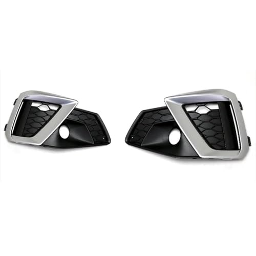 XBBLB Auto Nebelscheinwerfergitter Für Audi A4 B9 2020 2021 2022 Frontstoßstange Nebelscheinwerfer Lampe Kühlergrill Ersatz Auto Styling,Chrome von XBBLB