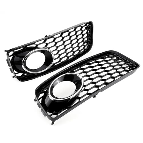 XBBLB Auto Nebelscheinwerfergitter Für Audi A5 S5 B8 RS5 2008 2009 2010 2011 2012 Frontstoßstange Nebelscheinwerfer Lampe Kühlergrill Ersatz Auto Styling,Chrome Silver von XBBLB
