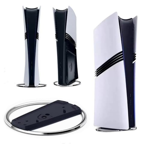 XBERSTAR PS5 Pro Vertical Stand für Sony PS5/PS5 Slim/PS5 Pro - Schwarz, Metall, ABS + Metall, 16 x 16 x 2,3 cm, 215 g, 1 x aufrechter Ständer von XBERSTAR