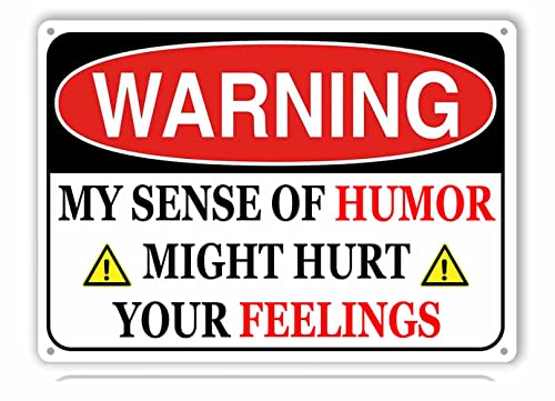 XBGJMY Metall-Blechschilder mit Aufschrift "Warning My Sense of Humor Might Hurt Your Feelings", lustiges Vintage-Blechschild, 30,5 x 20,3 cm, Wandkunst, Eisen-Poster für rustikales Zuhause XBGJMY Metall-Blechschilder mit Aufschrift "Warning My Sense of Humor Might Hurt Your Feelings", lustiges Vintage-Blechschild, 30,5 x 20,3 cm, Wandkunst, Eisen-Poster für rustikales Zuhause von XBGJMY