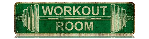 XBGJMY Metall-Blechschild für Workout-Raum, Fitnessstudio, Bodybuilding, lustiges Vintage-Blechschild, schmal, 40,6 x 10,2 cm, Wandkunst, Eisen-Poster für Zuhause, Bauernhaus, Bar, Café, Garage, von XBGJMY