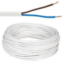 Kunststoffisolierte Leitung / Fühlerkabel H03VV-F, 2 x 0,75 mm² - Farbe weiß - Rolle je 50 m Kunststoffisolierte Leitung / Fühlerkabel H03VV-F, 2 x 0,75 mm² - Farbe weiß - Rolle je 50 m von XBK KABEL
