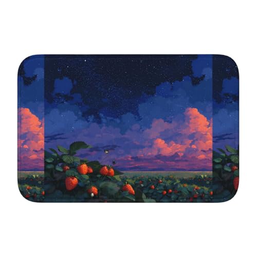 Rutschfeste, verdickte Bodenmatte, Motiv: XBKGOHA Erdbeeren unter dem Sternenhimmel, rutschfest, leicht zu reinigen, langlebig, perfekt für WC, Badezimmer, 60 x 40 cm Rutschfeste, verdickte Bodenmatte, Motiv: XBKGOHA Erdbeeren unter dem Sternenhimmel, rutschfest, leicht zu reinigen, langlebig, perfekt für WC, Badezimmer, 60 x 40 cm von XBKGOHA