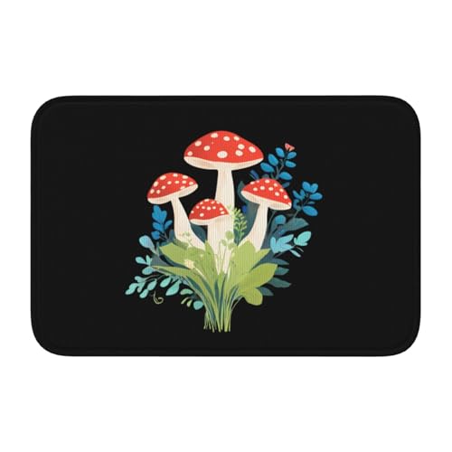 Rutschfeste, verdickte Bodenmatte, Motiv: XBKGOHA Pilze in einem Blumenstrauß, rutschfest, leicht zu reinigen, langlebig, perfekt für WC, Badezimmer, 60 x 40 cm Rutschfeste, verdickte Bodenmatte, Motiv: XBKGOHA Pilze in einem Blumenstrauß, rutschfest, leicht zu reinigen, langlebig, perfekt für WC, Badezimmer, 60 x 40 cm von XBKGOHA