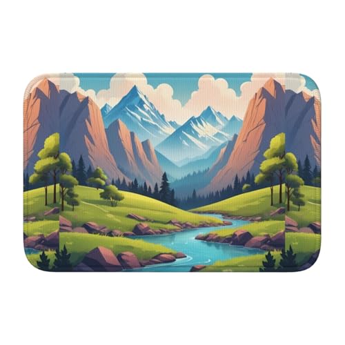 Rutschfeste, verdickte Bodenmatte, Motiv: XBKGOHA grüne Berge und klares Wasser, rutschfest, leicht zu reinigen, langlebig, perfekt für WC, Badezimmer, 60 x 40 cm Rutschfeste, verdickte Bodenmatte, Motiv: XBKGOHA grüne Berge und klares Wasser, rutschfest, leicht zu reinigen, langlebig, perfekt für WC, Badezimmer, 60 x 40 cm von XBKGOHA